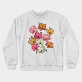 Hand drawn digital art of blooming lotus flowers. Crewneck Sweatshirt